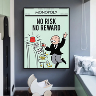 Monopoly Canvas Wall Art: No Risk No Reward-MinimalisticDecor.com