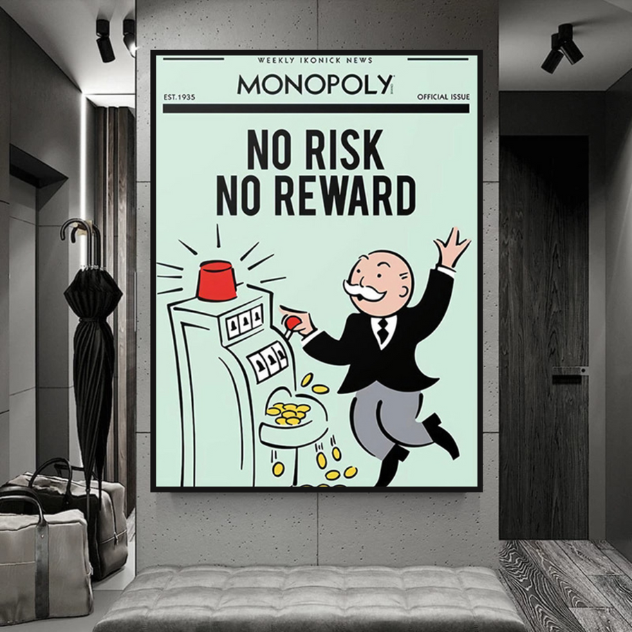 Monopoly Canvas Wall Art: No Risk No Reward-MinimalisticDecor.com