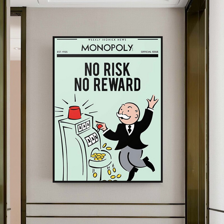 Monopoly Canvas Wall Art: No Risk No Reward-MinimalisticDecor.com