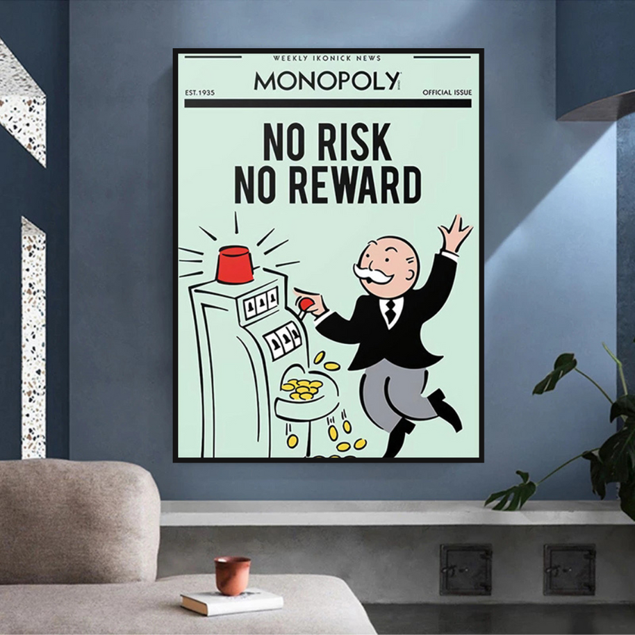 Monopoly Canvas Wall Art: No Risk No Reward-MinimalisticDecor.com