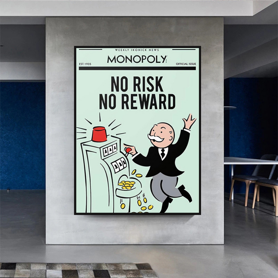 Monopoly Canvas Wall Art: No Risk No Reward-MinimalisticDecor.com