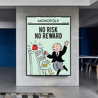 Monopoly Canvas Wall Art: No Risk No Reward-MinimalisticDecor.com