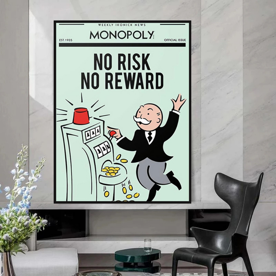 Monopoly Canvas Wall Art: No Risk No Reward-MinimalisticDecor.com