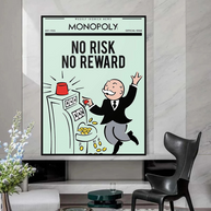 Monopoly Canvas Wall Art: No Risk No Reward-MinimalisticDecor.com