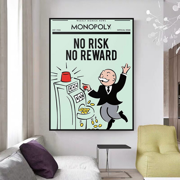 Monopoly Canvas Wall Art: No Risk No Reward-MinimalisticDecor.com