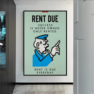 Monopoly Canvas Wall Art: Rent Due Exclusive Design-MinimalisticDecor.com