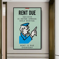 Monopoly Canvas Wall Art: Rent Due Exclusive Design-MinimalisticDecor.com