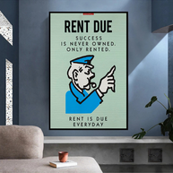 Monopoly Canvas Wall Art: Rent Due Exclusive Design-MinimalisticDecor.com