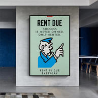 Monopoly Canvas Wall Art: Rent Due Exclusive Design-MinimalisticDecor.com