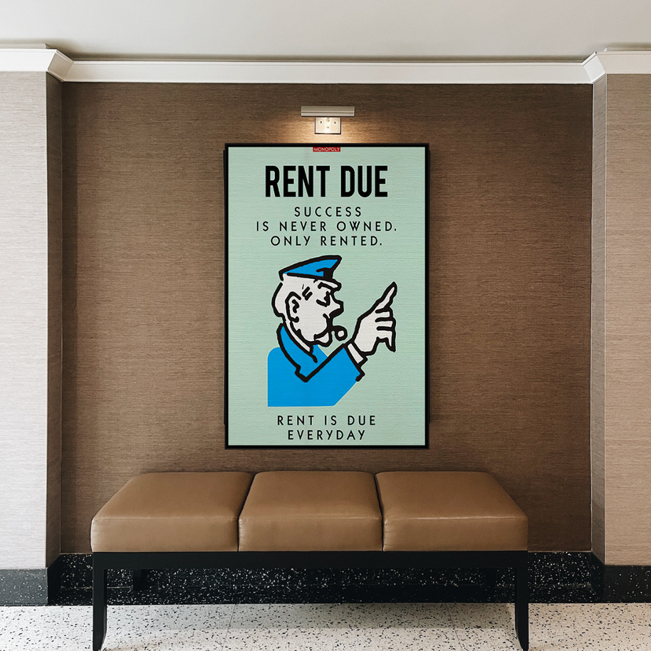 Monopoly Canvas Wall Art: Rent Due Exclusive Design-MinimalisticDecor.com