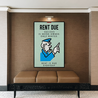 Monopoly Canvas Wall Art: Rent Due Exclusive Design-MinimalisticDecor.com