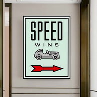 Monopoly Canvas Wall Art: Speed Wins Game Enthusiasts-MinimalisticDecor.com