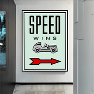Monopoly Canvas Wall Art: Speed Wins Game Enthusiasts-MinimalisticDecor.com