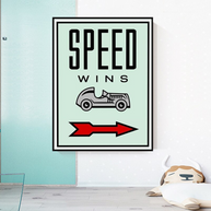 Monopoly Canvas Wall Art: Speed Wins Game Enthusiasts-MinimalisticDecor.com