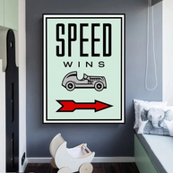Monopoly Canvas Wall Art: Speed Wins Game Enthusiasts-MinimalisticDecor.com