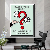 Monopoly Canvas Wall Art: Take the Risk Game Enthusiasts-MinimalisticDecor.com