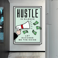 Monopoly Hustle in Silence Card Canvas Wall Art-MinimalisticDecor.com