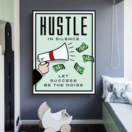 Monopoly Hustle in Silence Card Canvas Wall Art-MinimalisticDecor.com