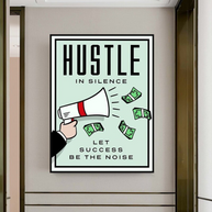 Monopoly Hustle in Silence Card Canvas Wall Art-MinimalisticDecor.com