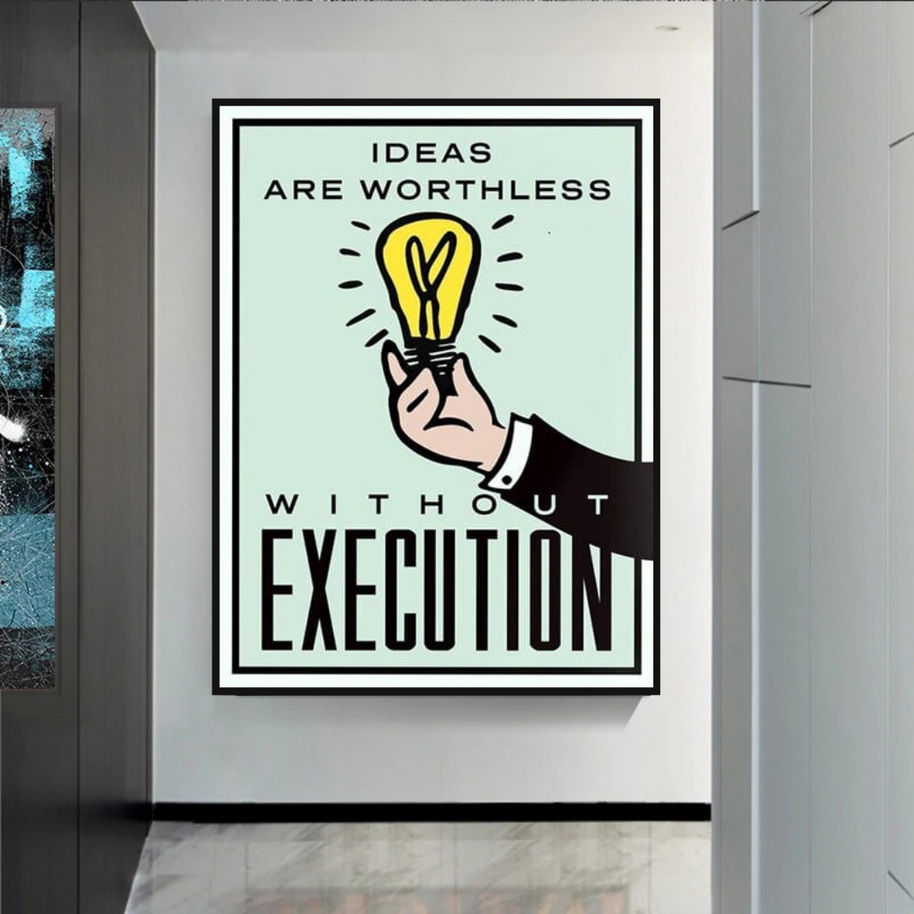 Monopoly Ideas are worthless Card Canvas Wall Art-MinimalisticDecor.com