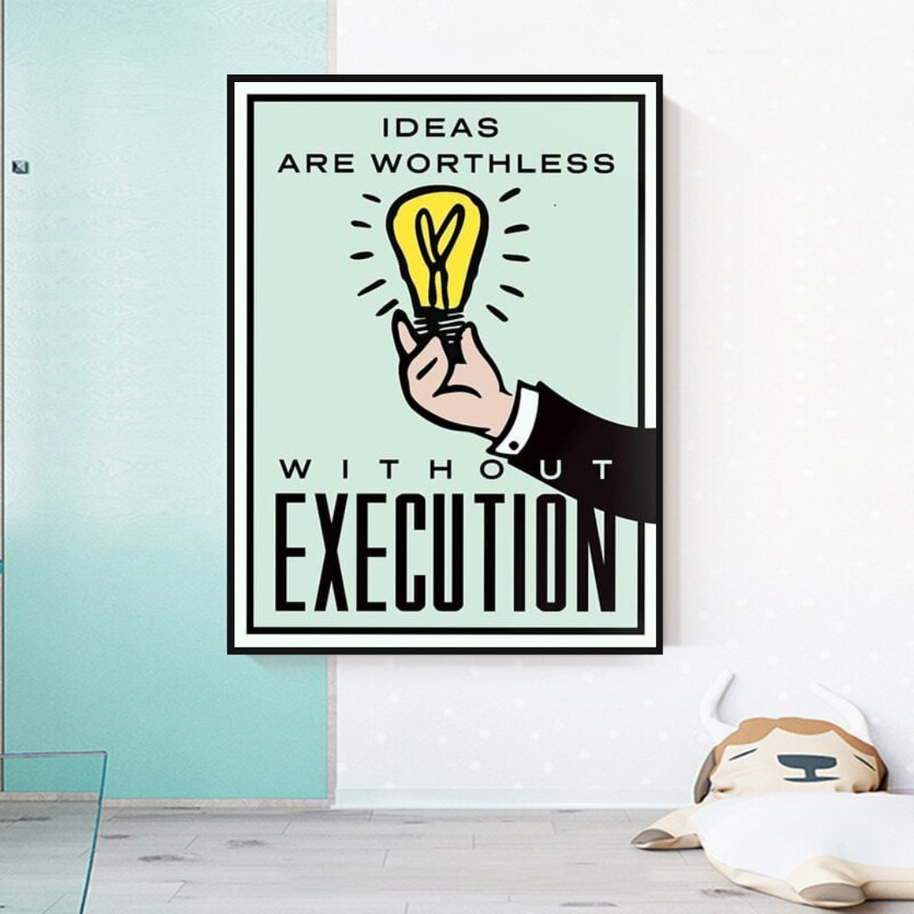 Monopoly Ideas are worthless Card Canvas Wall Art-MinimalisticDecor.com