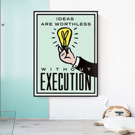 Monopoly Ideas are worthless Card Canvas Wall Art-MinimalisticDecor.com