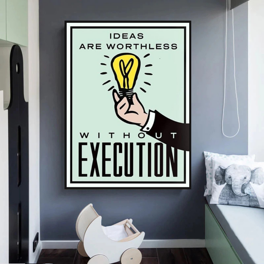 Monopoly Ideas are worthless Card Canvas Wall Art-MinimalisticDecor.com
