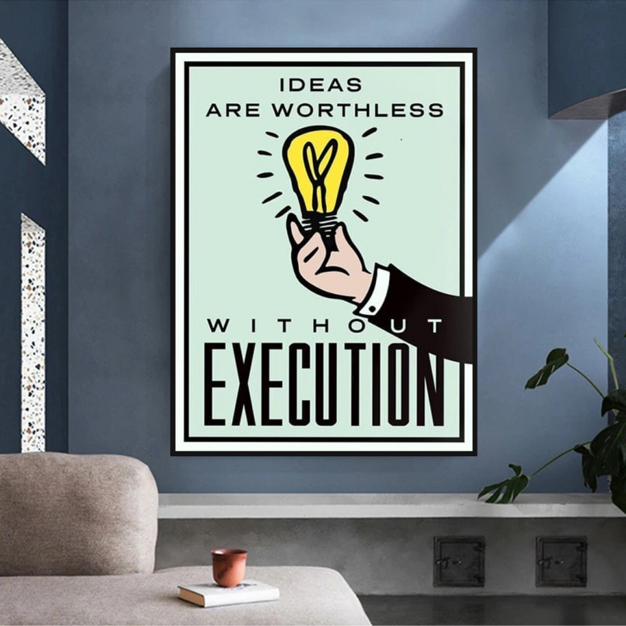 Monopoly Ideas are worthless Card Canvas Wall Art-MinimalisticDecor.com