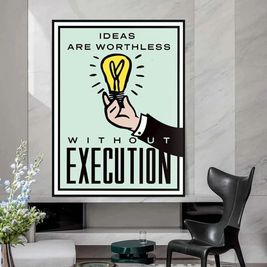 Monopoly Ideas are worthless Card Canvas Wall Art-MinimalisticDecor.com