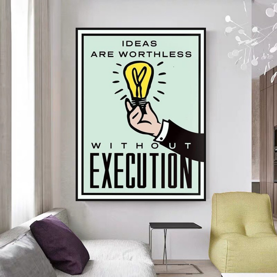 Monopoly Ideas are worthless Card Canvas Wall Art-MinimalisticDecor.com