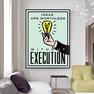 Monopoly Ideas are worthless Card Canvas Wall Art-MinimalisticDecor.com