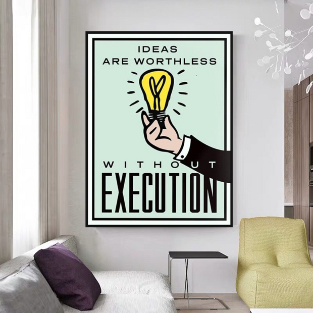 Monopoly Ideas are worthless Card Canvas Wall Art-MinimalisticDecor.com