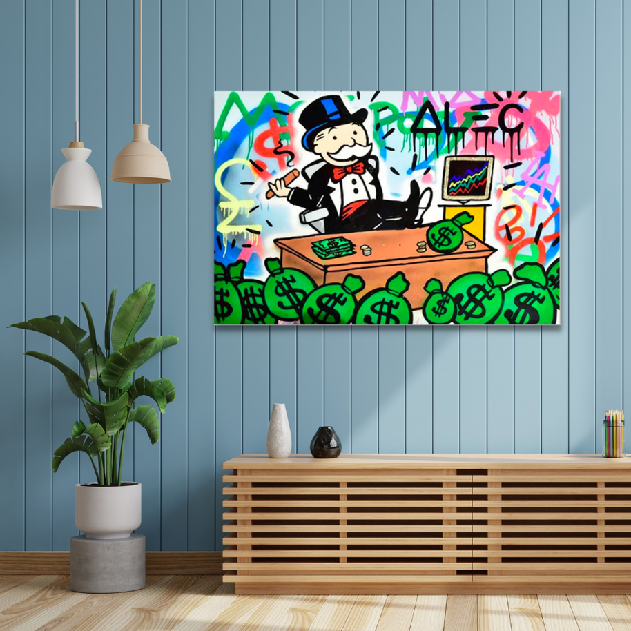 Monopoly Millionaire Canvas Wall Art by Alec Monopoly-MinimalisticDecor.com