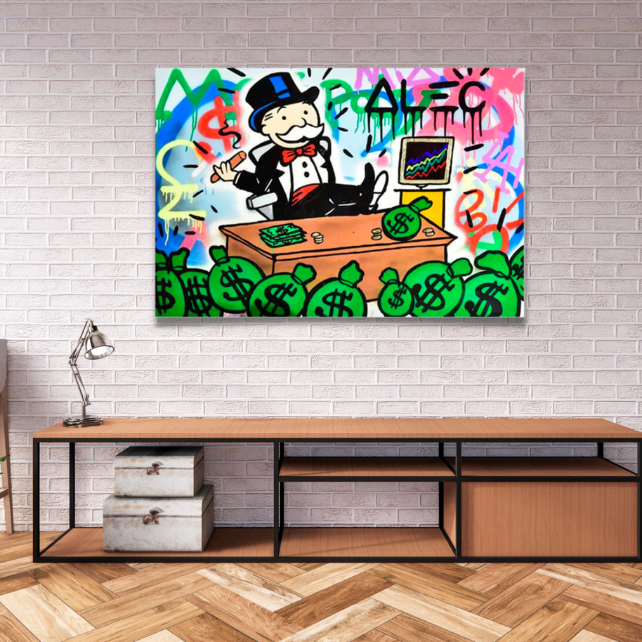 Monopoly Millionaire Canvas Wall Art by Alec Monopoly-MinimalisticDecor.com