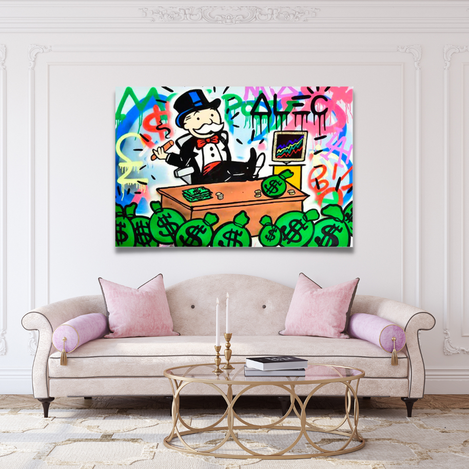 Monopoly Millionaire Canvas Wall Art by Alec Monopoly-MinimalisticDecor.com