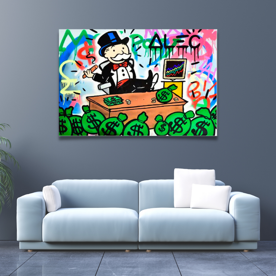 Monopoly Millionaire Canvas Wall Art by Alec Monopoly-MinimalisticDecor.com