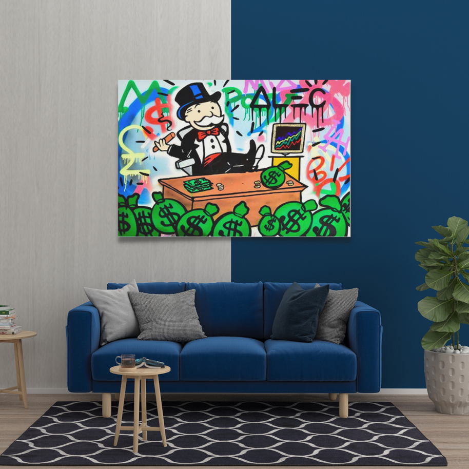 Monopoly Millionaire Canvas Wall Art by Alec Monopoly-MinimalisticDecor.com