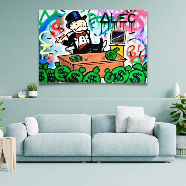 Monopoly Millionaire Canvas Wall Art by Alec Monopoly-MinimalisticDecor.com