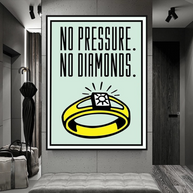 Monopoly No Pressure No Diamonds Card Canvas Wall Art-MinimalisticDecor.com