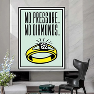 Monopoly No Pressure No Diamonds Card Canvas Wall Art-MinimalisticDecor.com