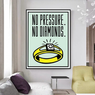 Monopoly No Pressure No Diamonds Card Canvas Wall Art-MinimalisticDecor.com