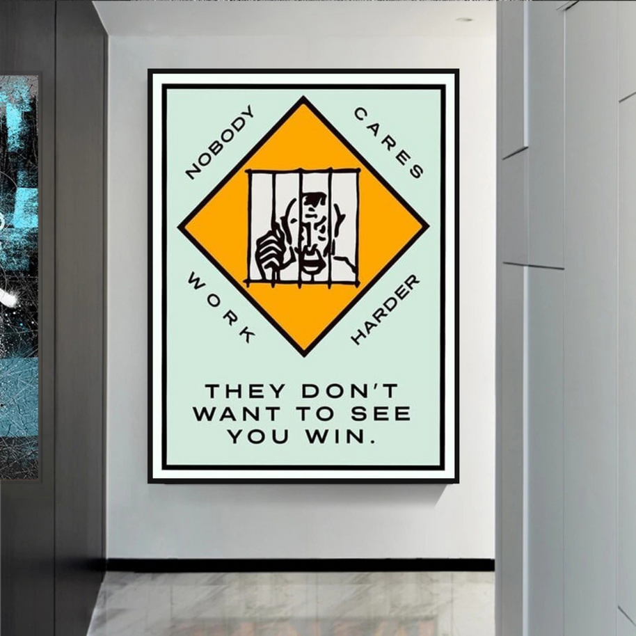 Monopoly They dont want to let you win Card Canvas Wall Art-MinimalisticDecor.com