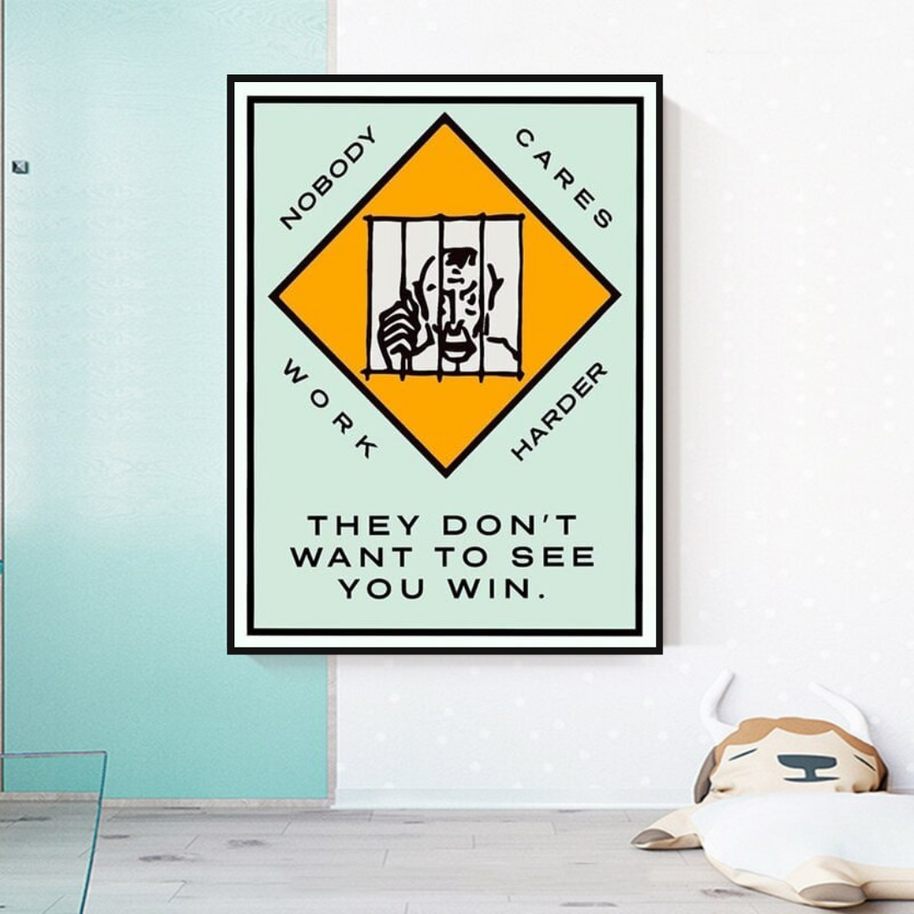 Monopoly They dont want to let you win Card Canvas Wall Art-MinimalisticDecor.com