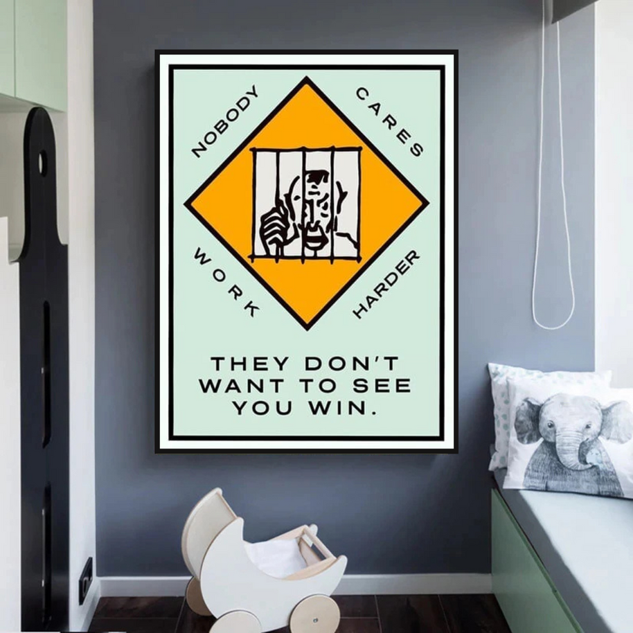 Monopoly They dont want to let you win Card Canvas Wall Art-MinimalisticDecor.com