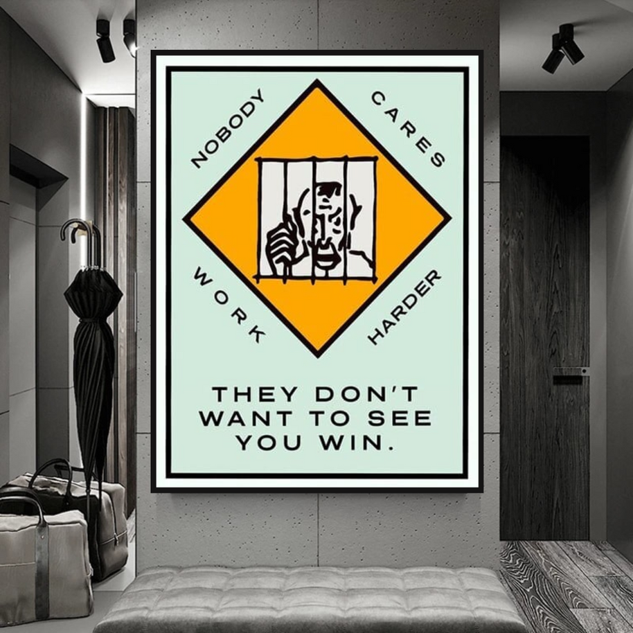 Monopoly They dont want to let you win Card Canvas Wall Art-MinimalisticDecor.com