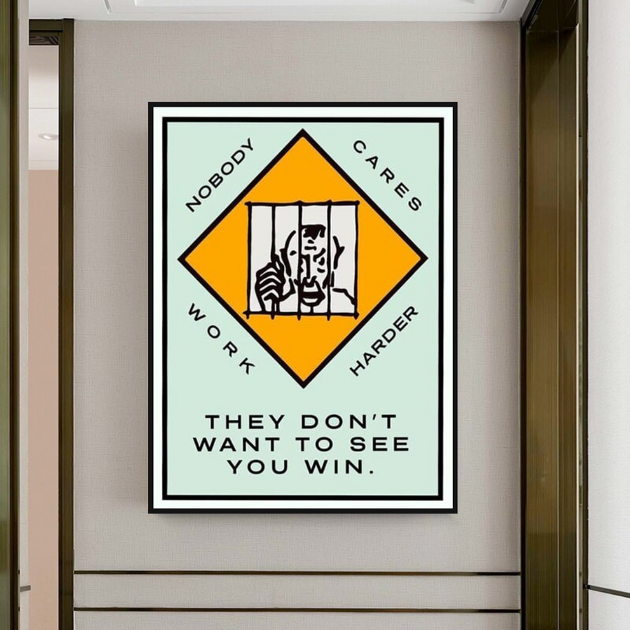Monopoly They dont want to let you win Card Canvas Wall Art-MinimalisticDecor.com