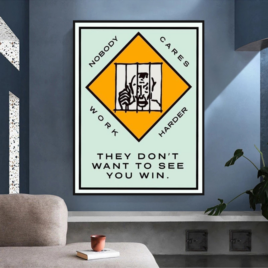 Monopoly They dont want to let you win Card Canvas Wall Art-MinimalisticDecor.com