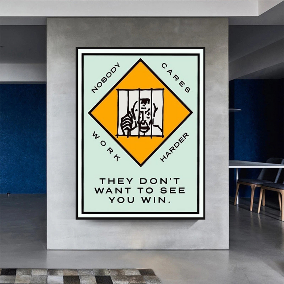 Monopoly They dont want to let you win Card Canvas Wall Art-MinimalisticDecor.com