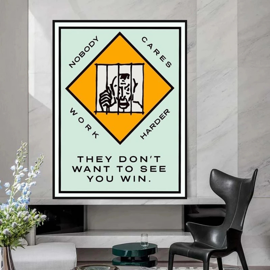 Monopoly They dont want to let you win Card Canvas Wall Art-MinimalisticDecor.com