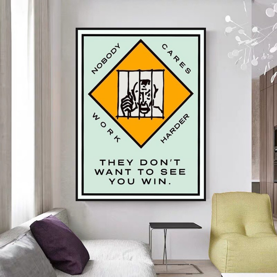 Monopoly They dont want to let you win Card Canvas Wall Art-MinimalisticDecor.com